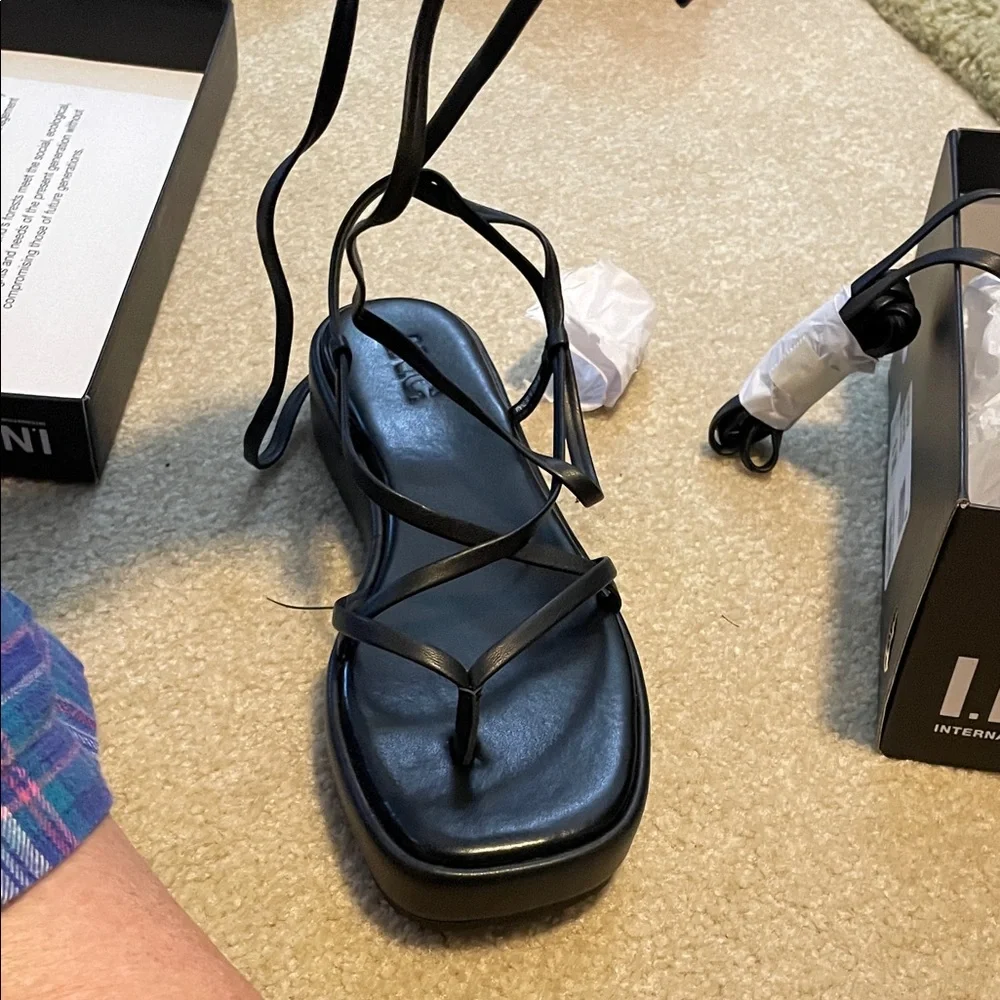 Black Strappy Sandals - Picture 4 of 10